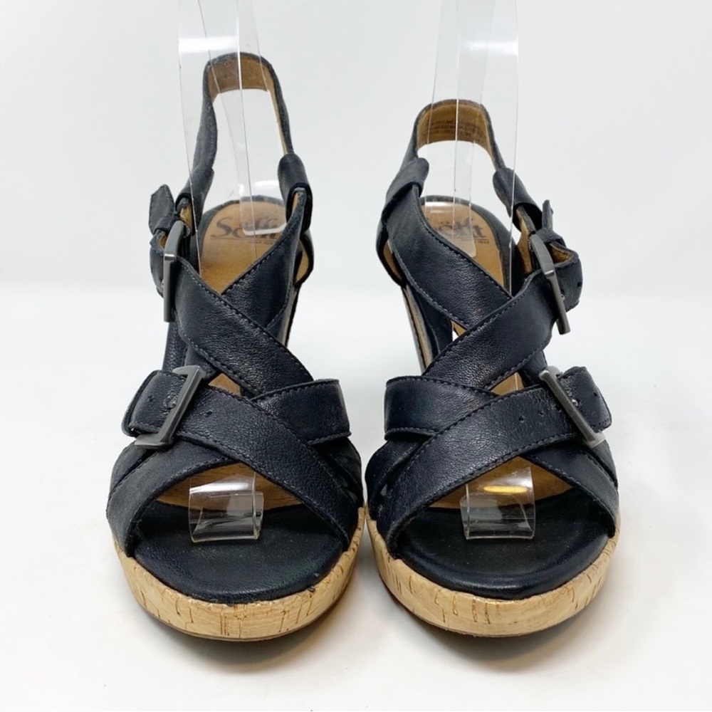 Sofft | Leather Strappy Cork Wedge